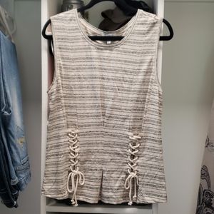 William Rast Tommie Lace-up Side Sleeveless Tee